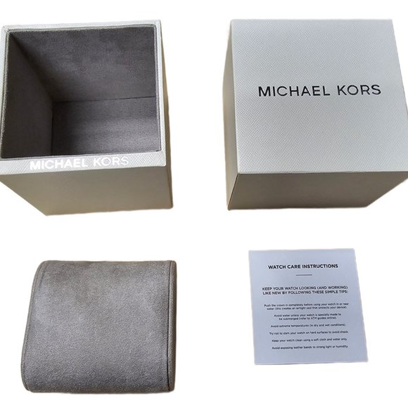 MICHAEL KORS MK2448 MADELYN ROSE GOLD DIAL BEIGE LEATHER STRAP WOMENS WATCH - Picture 5 of 5